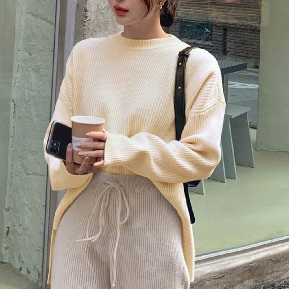 Ivory thick chunky knit sweater